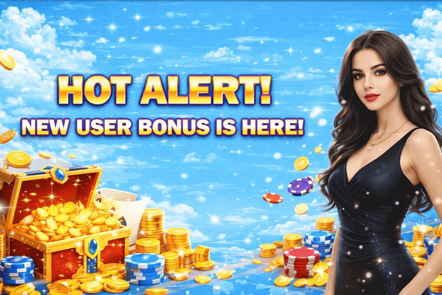 arionplay casino registration page hero image with golden chips and a royal blue background